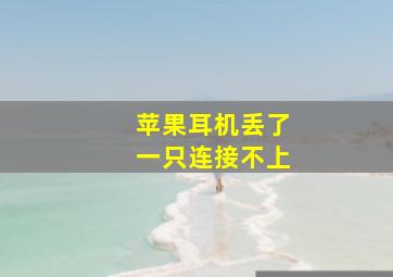 苹果耳机丢了一只连接不上