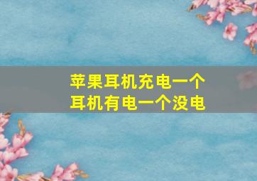 苹果耳机充电一个耳机有电一个没电