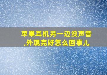 苹果耳机另一边没声音,外观完好怎么回事儿