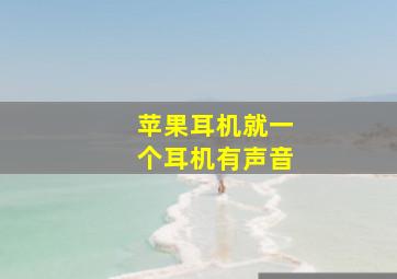 苹果耳机就一个耳机有声音