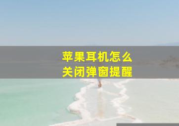 苹果耳机怎么关闭弹窗提醒