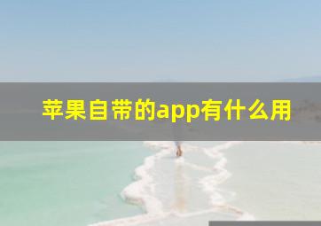 苹果自带的app有什么用