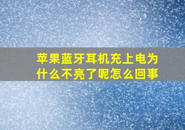 苹果蓝牙耳机充上电为什么不亮了呢怎么回事