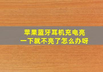 苹果蓝牙耳机充电亮一下就不亮了怎么办呀