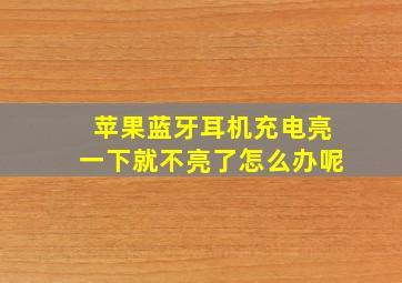 苹果蓝牙耳机充电亮一下就不亮了怎么办呢