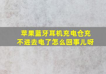 苹果蓝牙耳机充电仓充不进去电了怎么回事儿呀