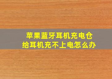 苹果蓝牙耳机充电仓给耳机充不上电怎么办