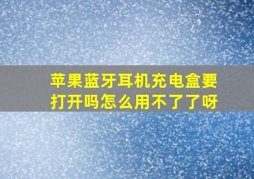 苹果蓝牙耳机充电盒要打开吗怎么用不了了呀