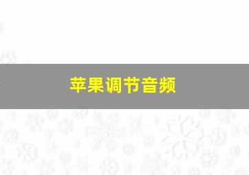 苹果调节音频