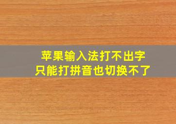 苹果输入法打不出字只能打拼音也切换不了