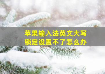 苹果输入法英文大写锁定设置不了怎么办