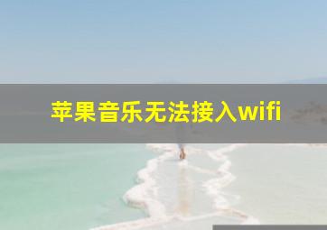 苹果音乐无法接入wifi