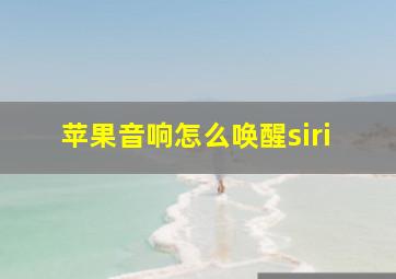 苹果音响怎么唤醒siri