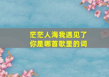 茫茫人海我遇见了你是哪首歌里的词