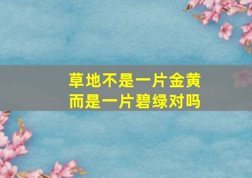 草地不是一片金黄而是一片碧绿对吗