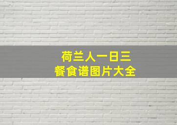 荷兰人一日三餐食谱图片大全