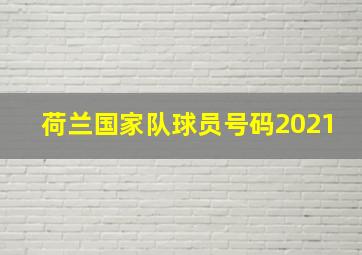 荷兰国家队球员号码2021