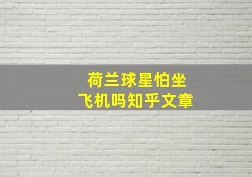 荷兰球星怕坐飞机吗知乎文章