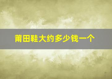 莆田鞋大约多少钱一个