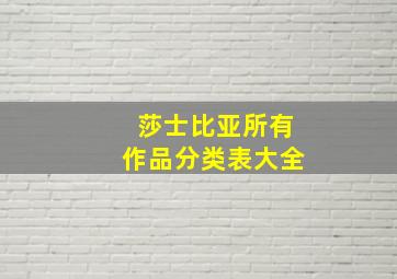 莎士比亚所有作品分类表大全