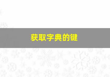 获取字典的键