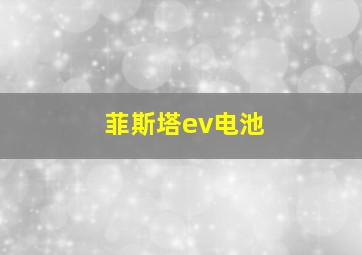 菲斯塔ev电池