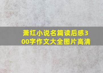 萧红小说名篇读后感300字作文大全图片高清