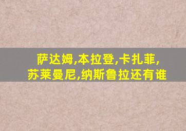 萨达姆,本拉登,卡扎菲,苏莱曼尼,纳斯鲁拉还有谁