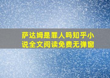 萨达姆是罪人吗知乎小说全文阅读免费无弹窗