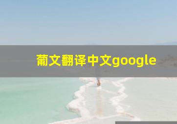 葡文翻译中文google