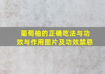 葡萄柚的正确吃法与功效与作用图片及功效禁忌