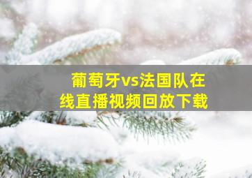 葡萄牙vs法国队在线直播视频回放下载