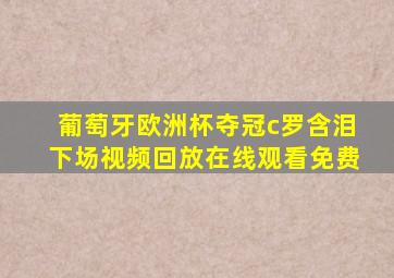 葡萄牙欧洲杯夺冠c罗含泪下场视频回放在线观看免费