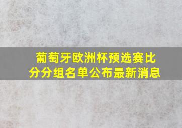 葡萄牙欧洲杯预选赛比分分组名单公布最新消息