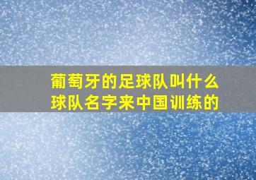 葡萄牙的足球队叫什么球队名字来中国训练的