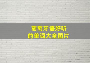 葡萄牙语好听的单词大全图片