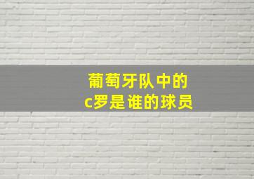 葡萄牙队中的c罗是谁的球员