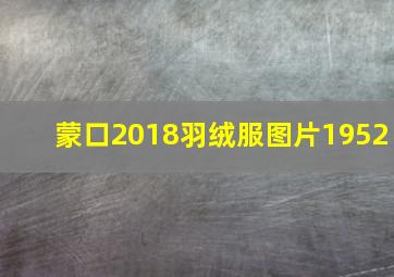 蒙口2018羽绒服图片1952