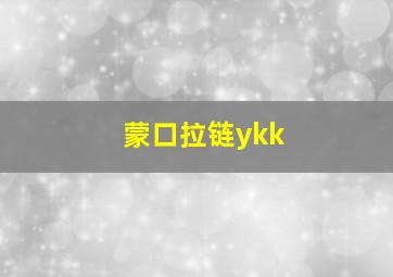 蒙口拉链ykk