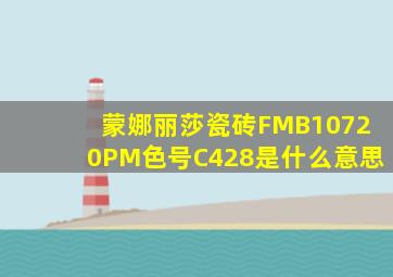 蒙娜丽莎瓷砖FMB10720PM色号C428是什么意思