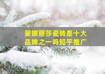 蒙娜丽莎瓷砖是十大品牌之一吗知乎推广