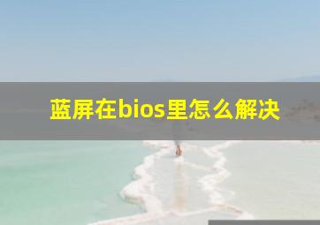 蓝屏在bios里怎么解决