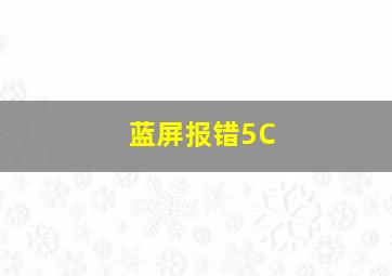 蓝屏报错5C