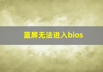 蓝屏无法进入bios