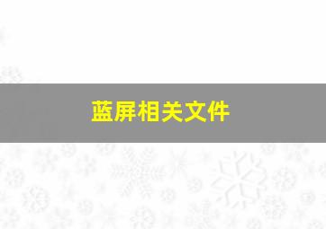 蓝屏相关文件