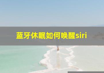 蓝牙休眠如何唤醒siri