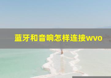 蓝牙和音响怎样连接wvo