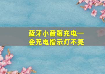 蓝牙小音箱充电一会充电指示灯不亮