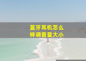 蓝牙耳机怎么样调音量大小