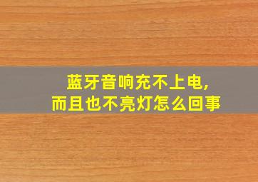 蓝牙音响充不上电,而且也不亮灯怎么回事